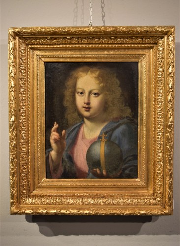 Antiquités - Le "Salvator Mundi" de Carlo Maratta, Italie XVIIè siècle